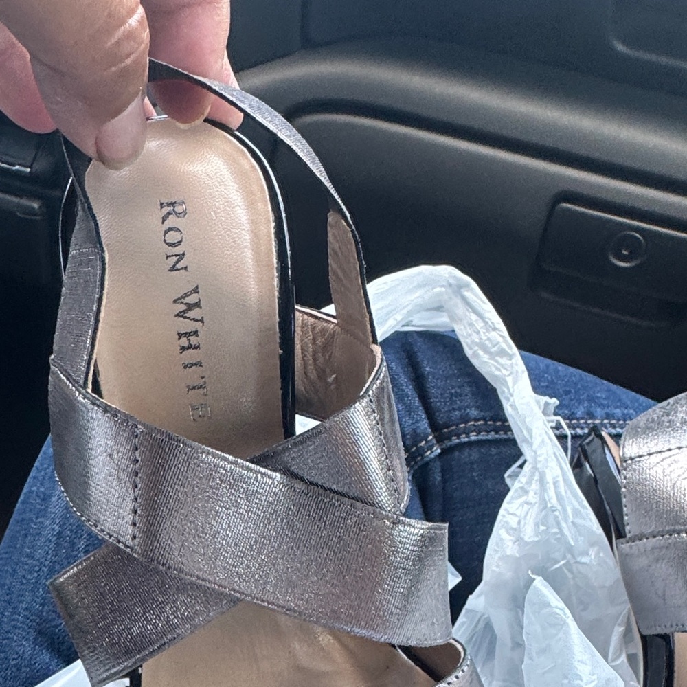 Ron White Metallic Silver Heels